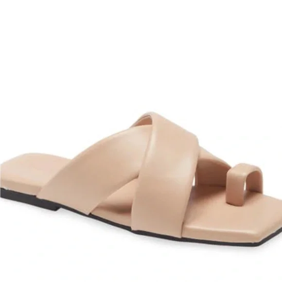 Open Edit size 8 Tan Women's Sandal slides EUC - Picture 2 of 10